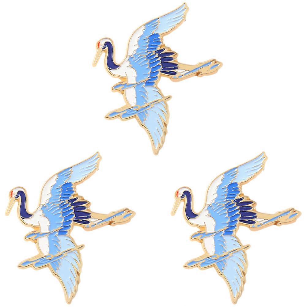 6 Pcs Elegant Crane Collar Brooches In Multi Color Perfect For Anniversary And Themed Parties 4.5x3.8cm