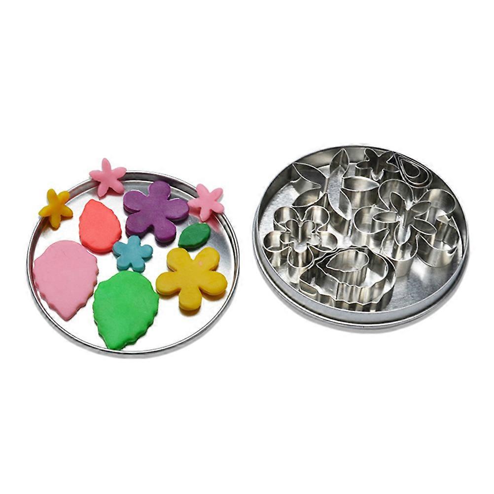 12Pcs DIY Stainless Steel Baking Tools Featuring Flower And Water Drop Cutting Shapes For Various Occasions