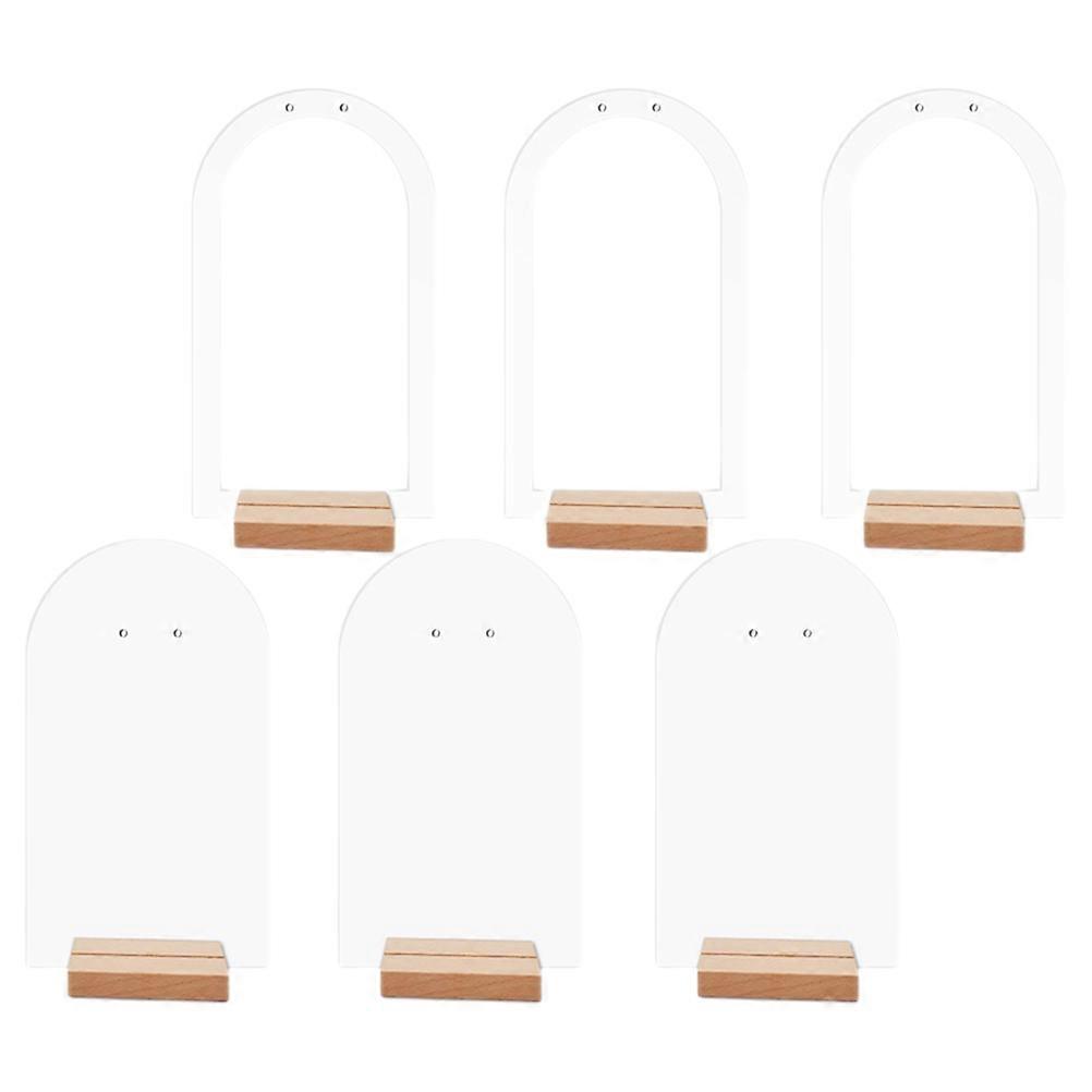 Earring Storage Display Rack Earring Organizer Countertop Display Assorted Color Wood Acrylic 1Set