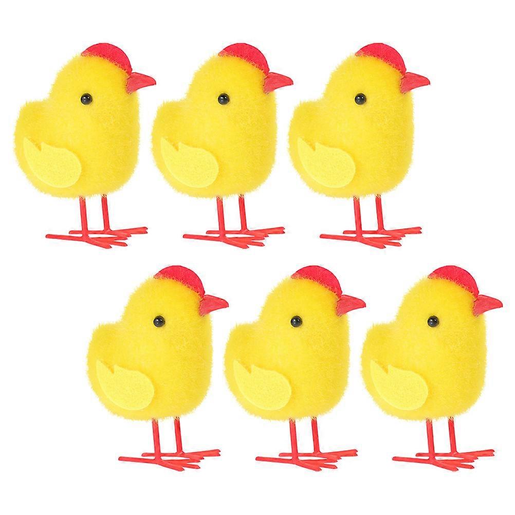 Fluffy Easter Chick Plush Chicken Figurine Decoration 18Pcs
