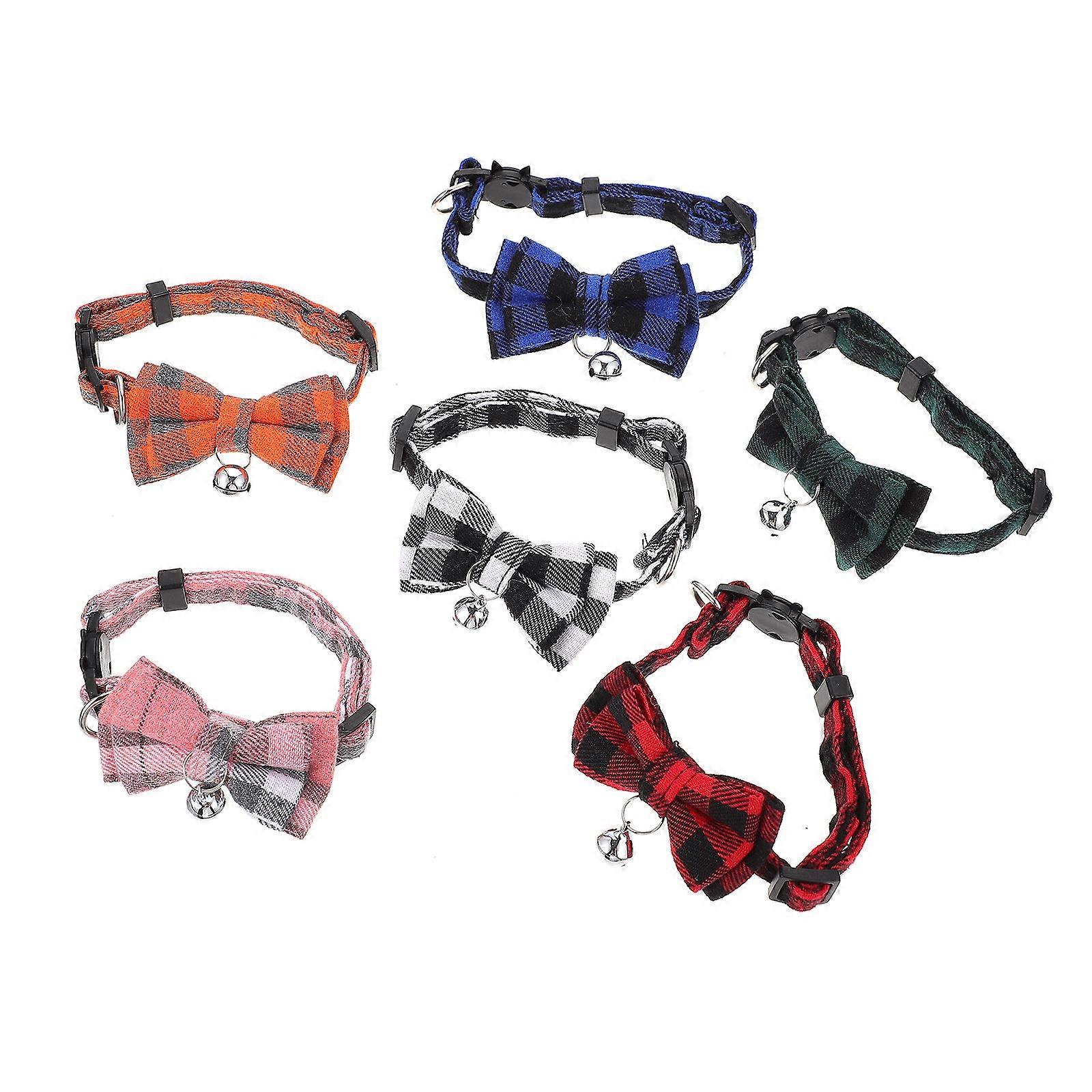 Pet Collars with Bells Adjustable Cat Bow Tie Collars 12Pcs Set