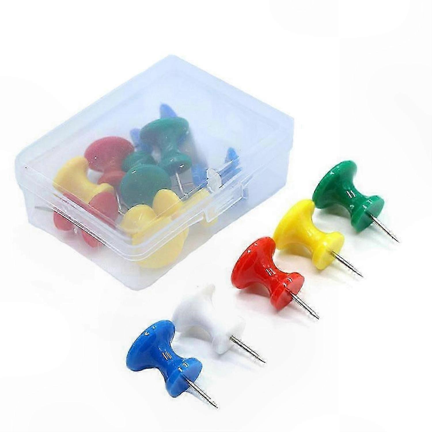 100 Pieces Giant Push Pins, 1 Inch Thumb Tacks with Steel Point for Maps, Multi-Color Plastic Marking Pins