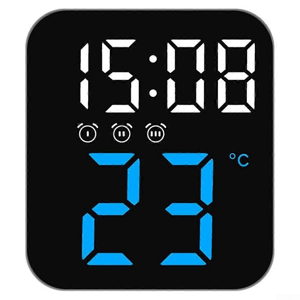 Smart LED Alarm Clock With Voice Activation,  Alarms, Temperature Display, Blue Light