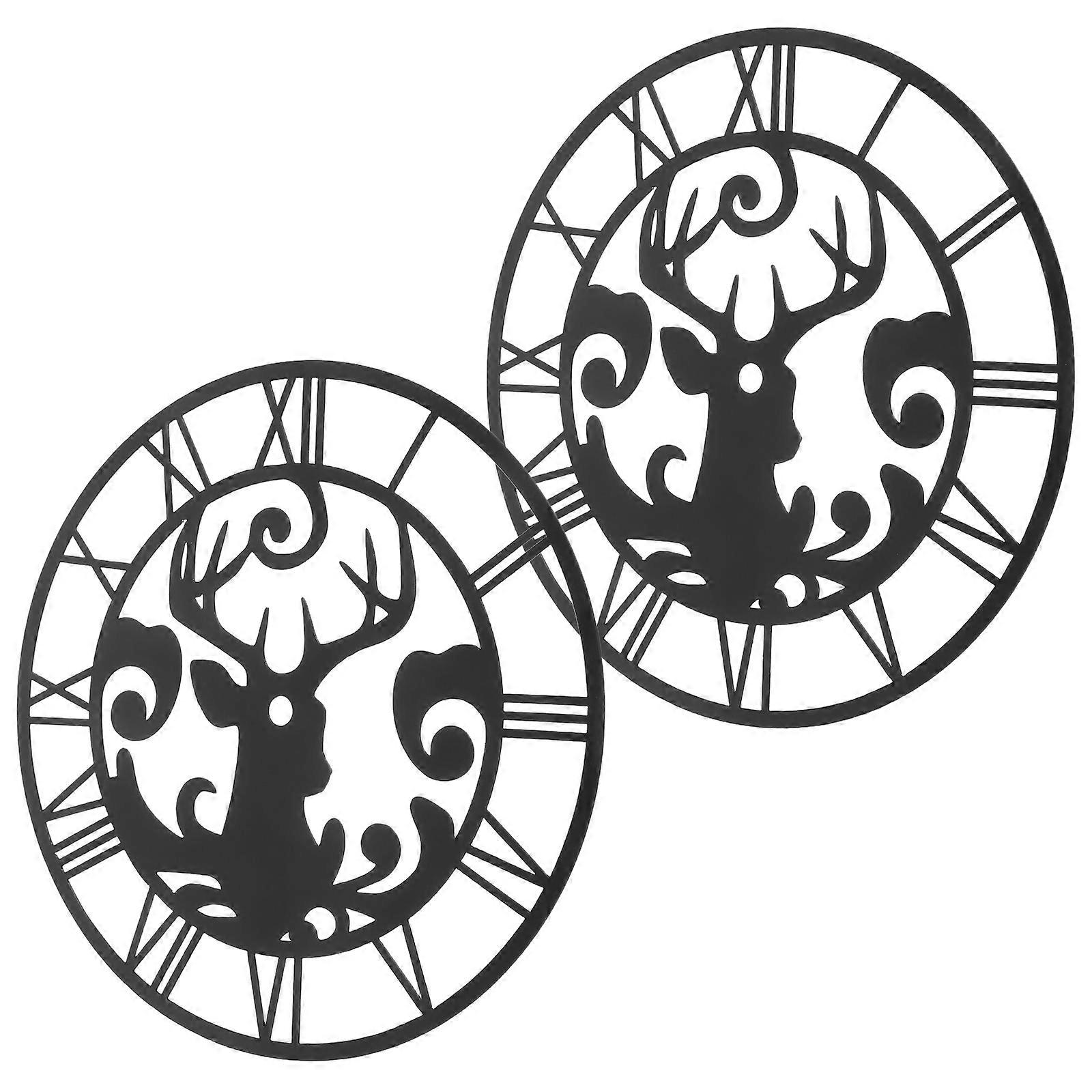 Decorative Round Roman Numeral Acrylic Wall Clock Dial Sticker for 4Pcs