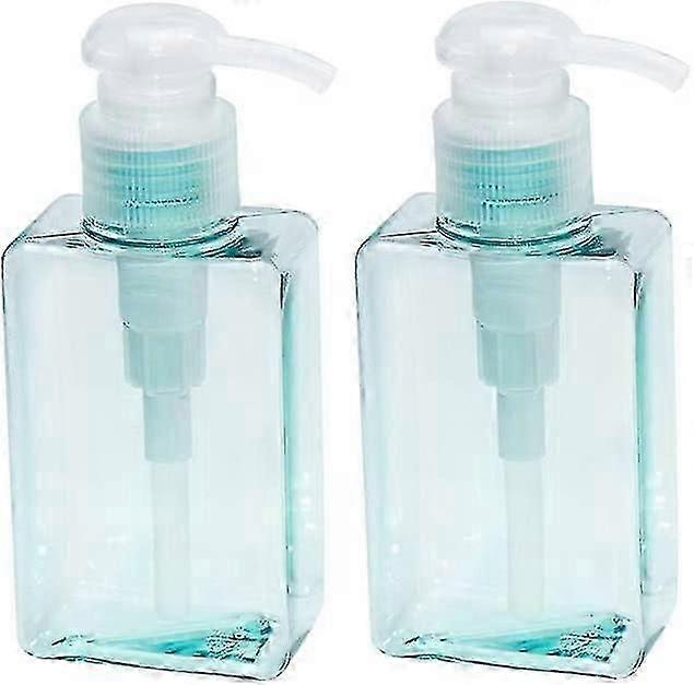 2 Blue Pump Bottles 100ml, Kitchen Liquid Dispenser
