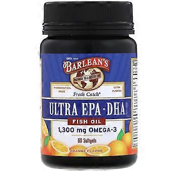 Barlean's, Fresh Catch®, Ultra EPA/DHA Fish Oil, Orange, 60 Softgels (650 mg per Softgel)