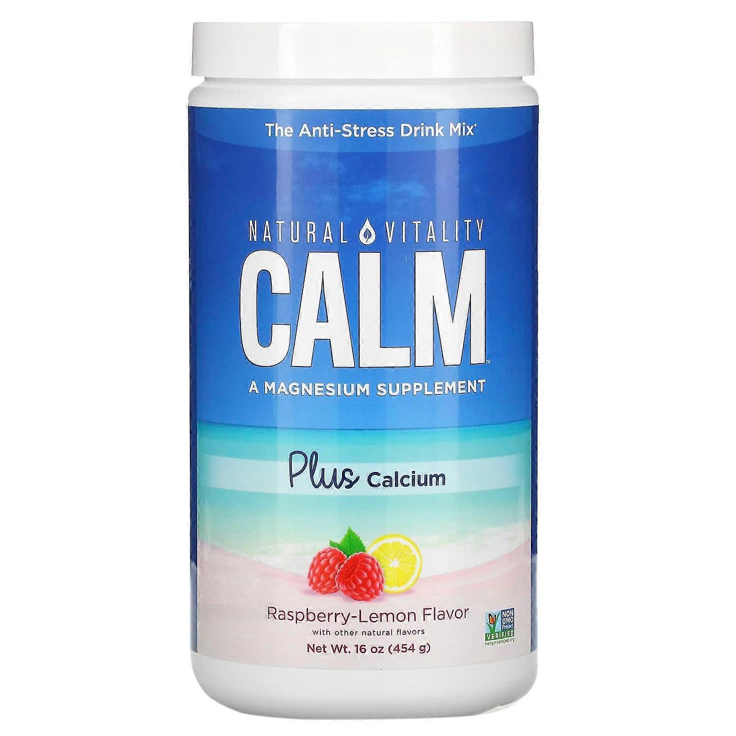 Natural Vitality, CALM Plus Calcium, The Anti-Stress Drink Mix, Raspberry-Lemon, 16 oz (454 g)