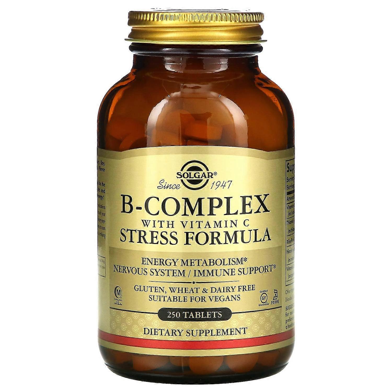 Solgar, B-Complex with Vitamin C Stress Formula, 250 Tablets
