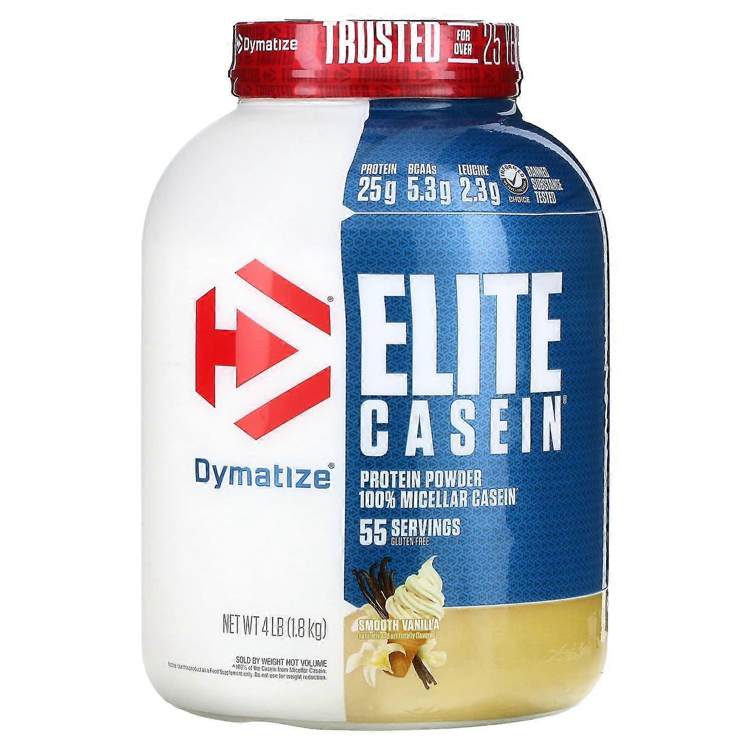Dymatize, Elite Casein, Smooth Vanilla, 4 lb (1.8 kg)