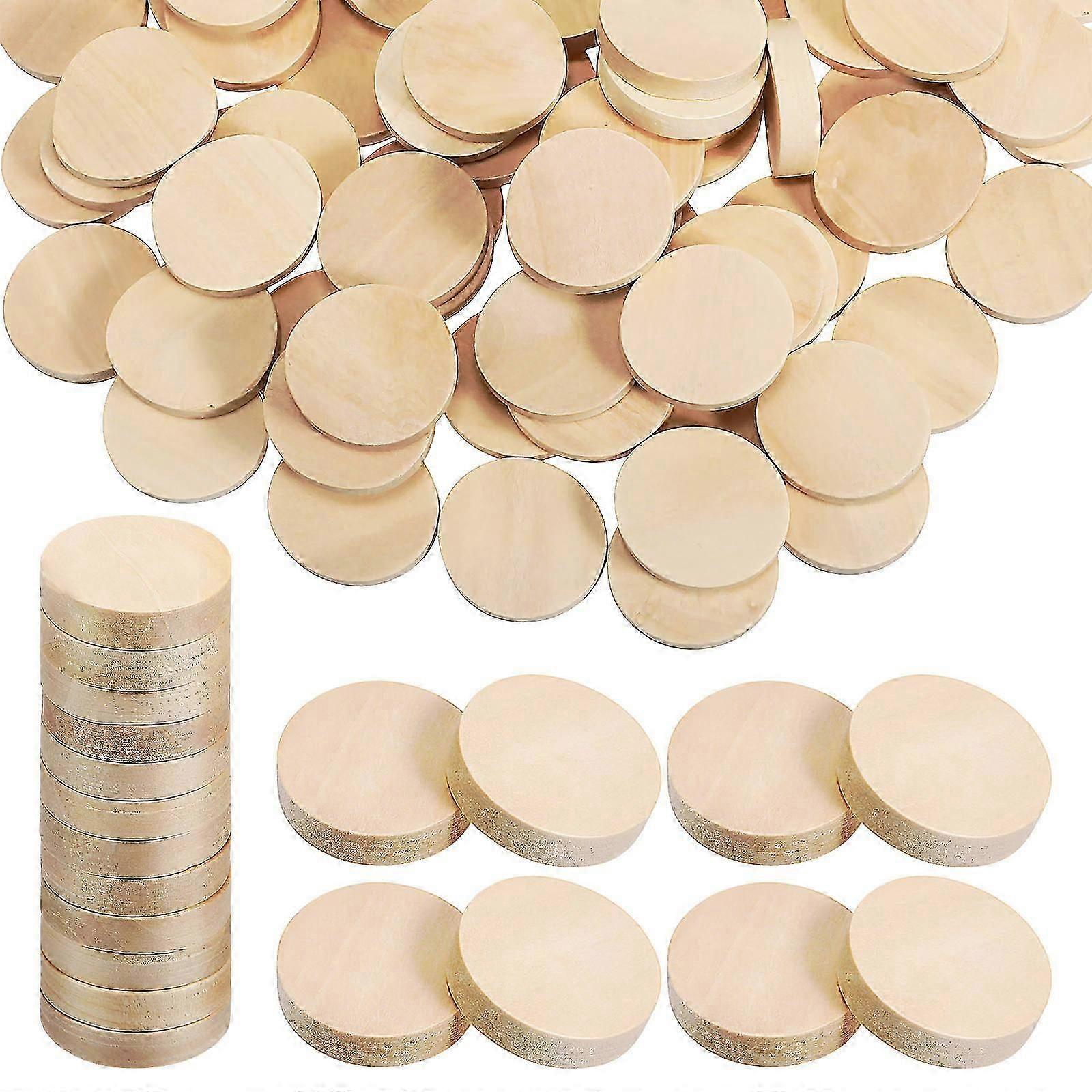 Timber Discs 100 Pcs Unfinished Wood Circles For Crafts Wall Decor Assorted Color Easy To Create