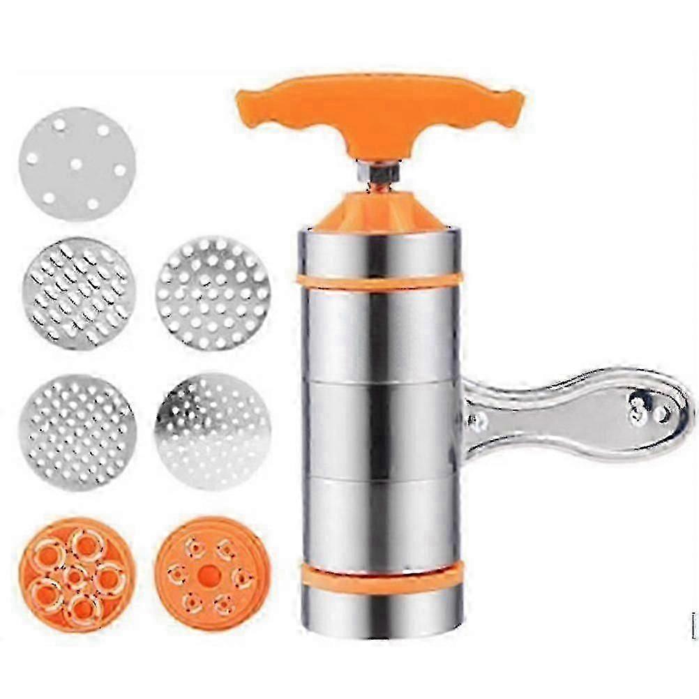 Machine à pâtes manuelle en acier inoxydable avec 7 moules à pression pour raviolis, spaghettis, lasagnes