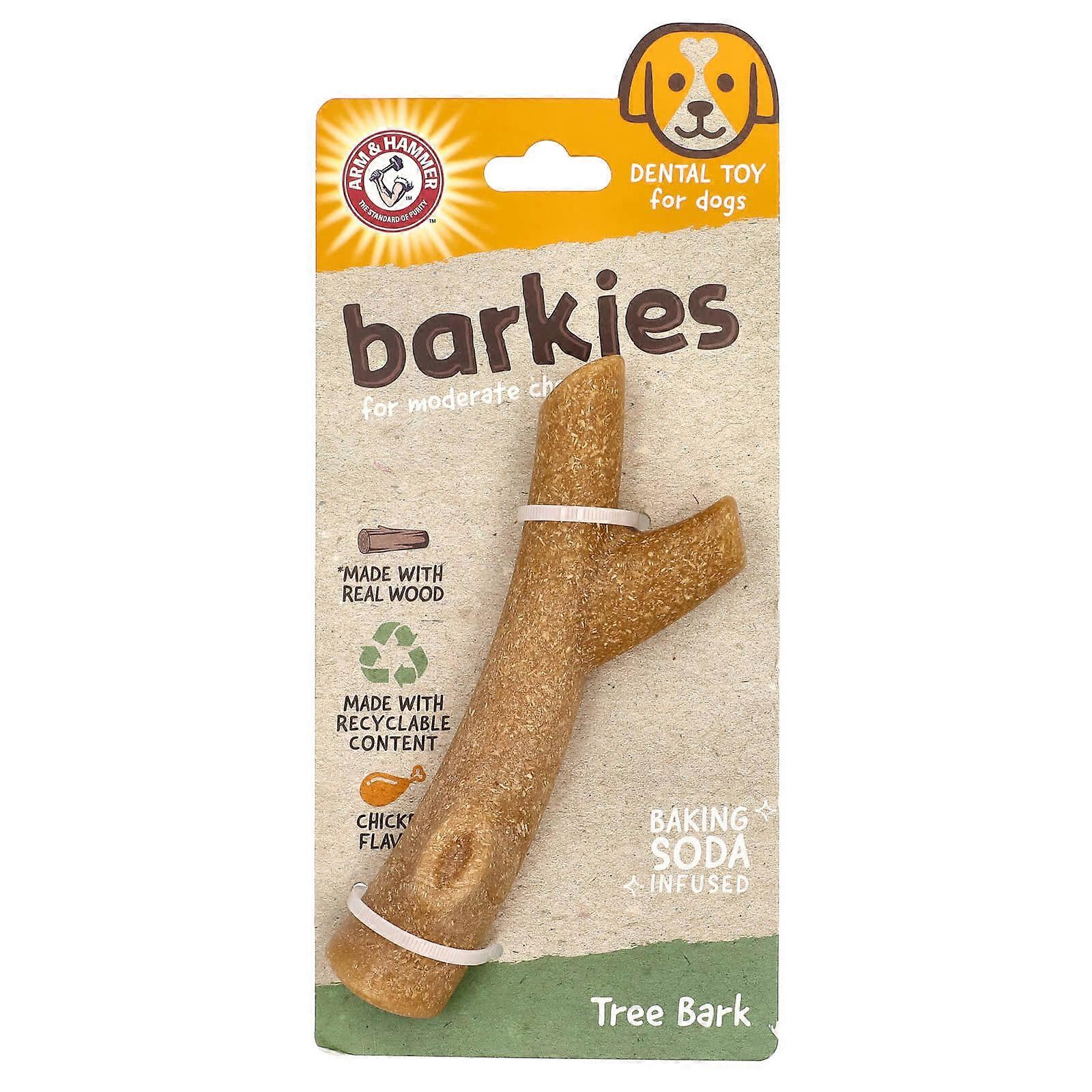 Barkies for Moderate Chewers, Dental Toy for Dogs, Tree Bark, Chicken, 1 Toy