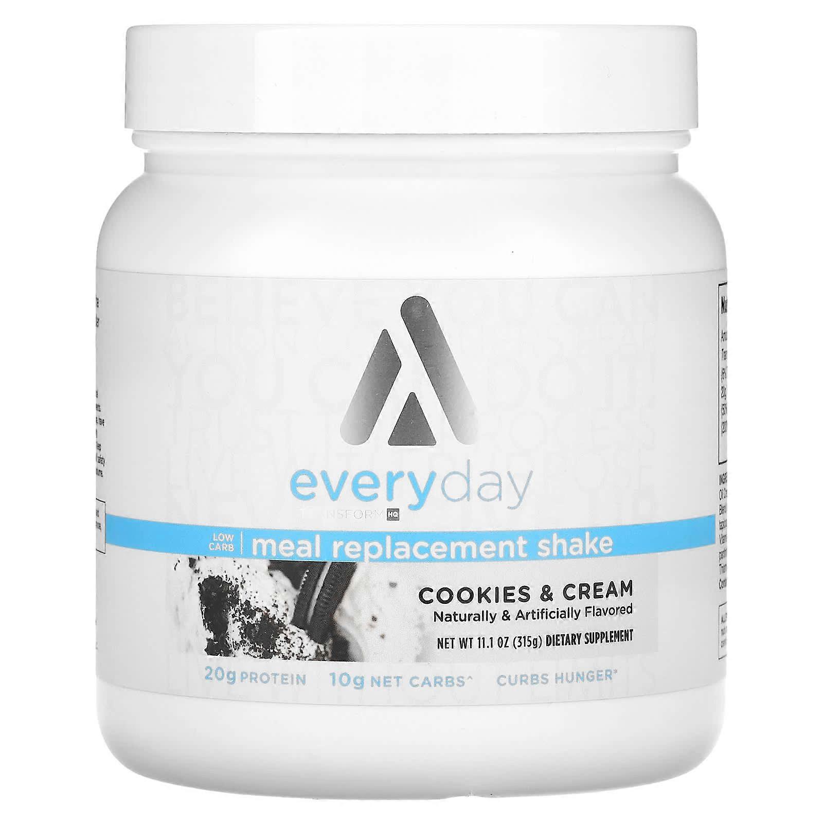Everyday, Meal Replacement Shake, Cookies & Cream, 11.1 oz (315 g)