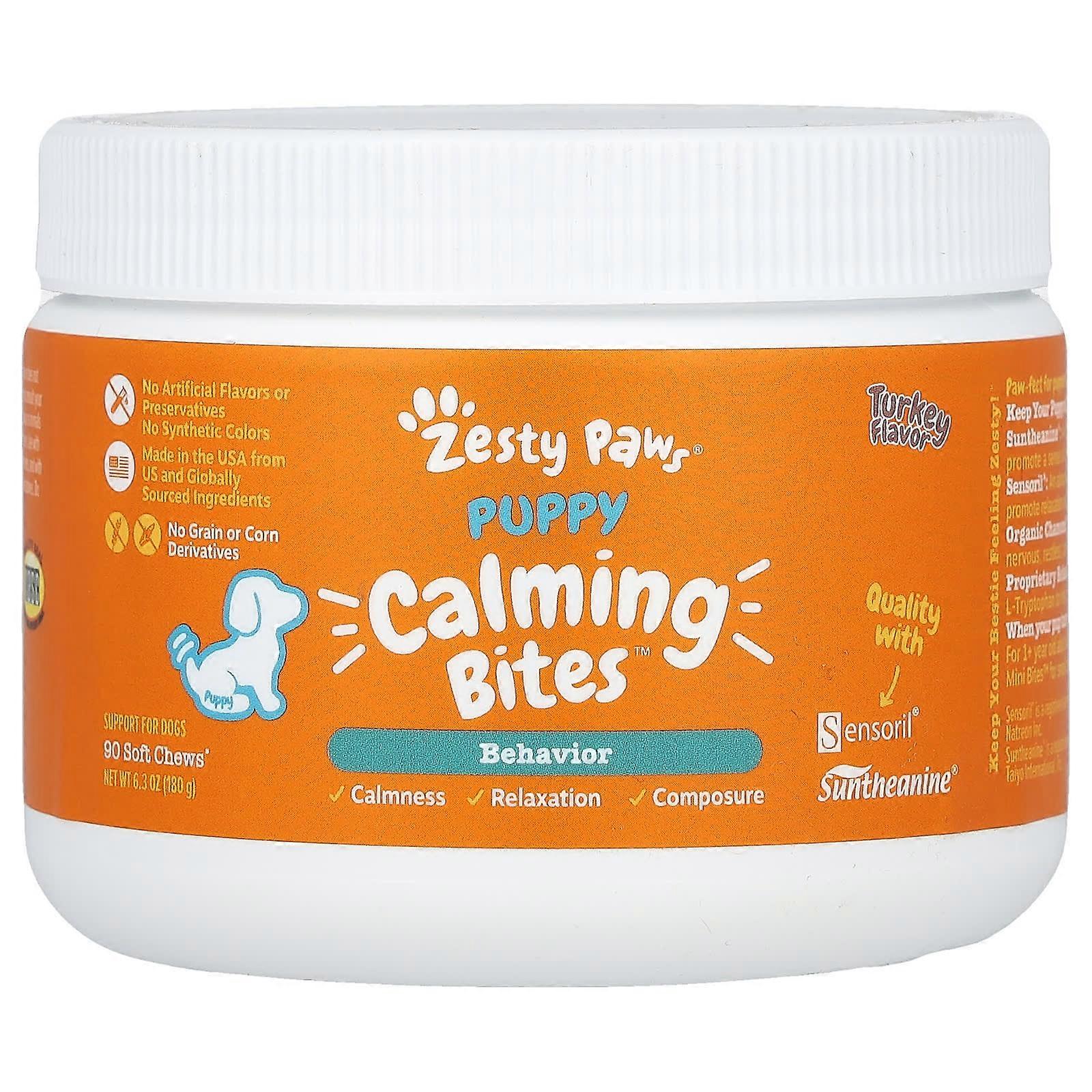 Calming Bites,  For Puppy, Behavior, All Ages, Turkey, 90 Soft Chews