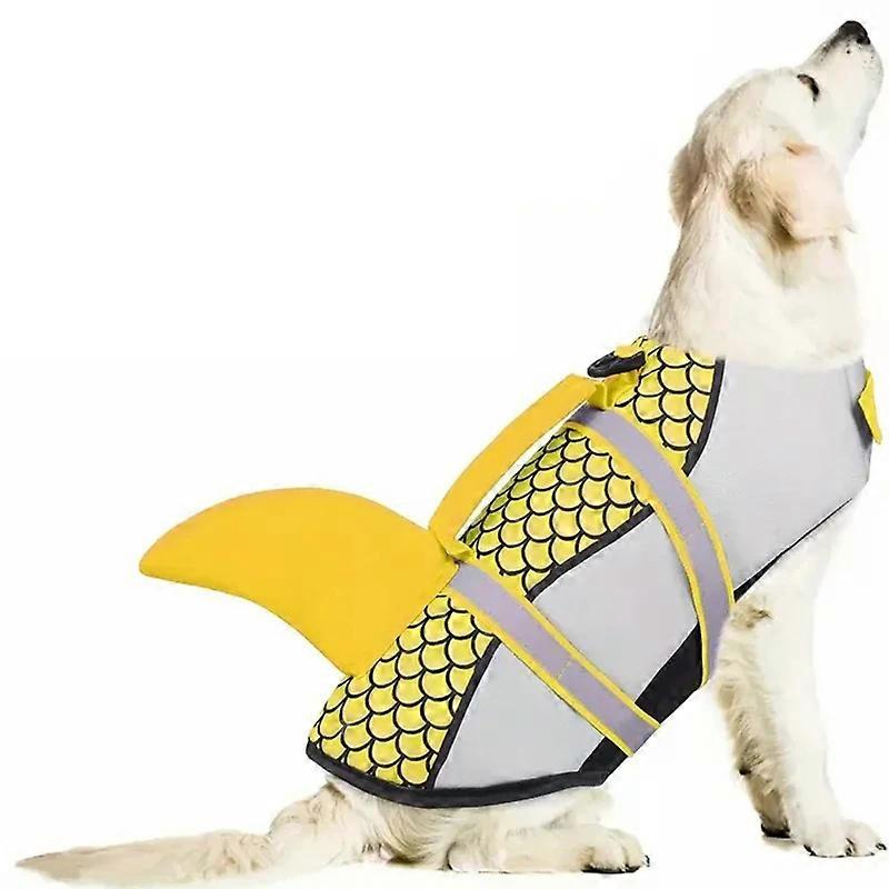 Shark Dog Life Jacket Enhanced Buoyancy Small Dogs Swimming Clothes Safety Vest with Handle for Medium Large Dog Surfing Costume