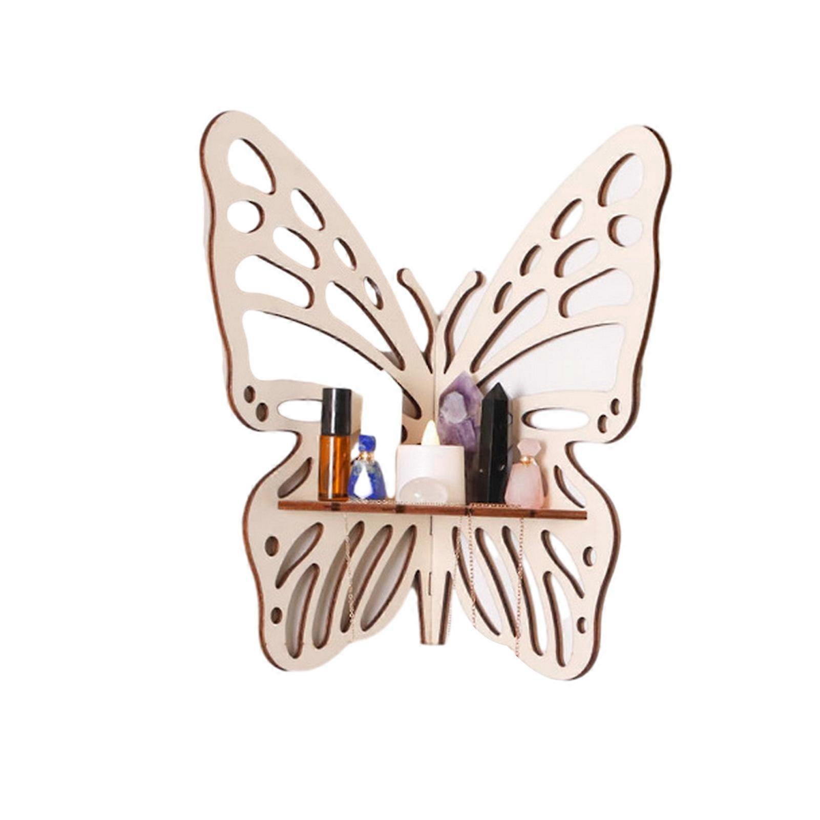 Pnellth Wall Corner Shelf Bohemian Butterfly Design Space-saving Multi-purpose Decorative Corner Display Shelf