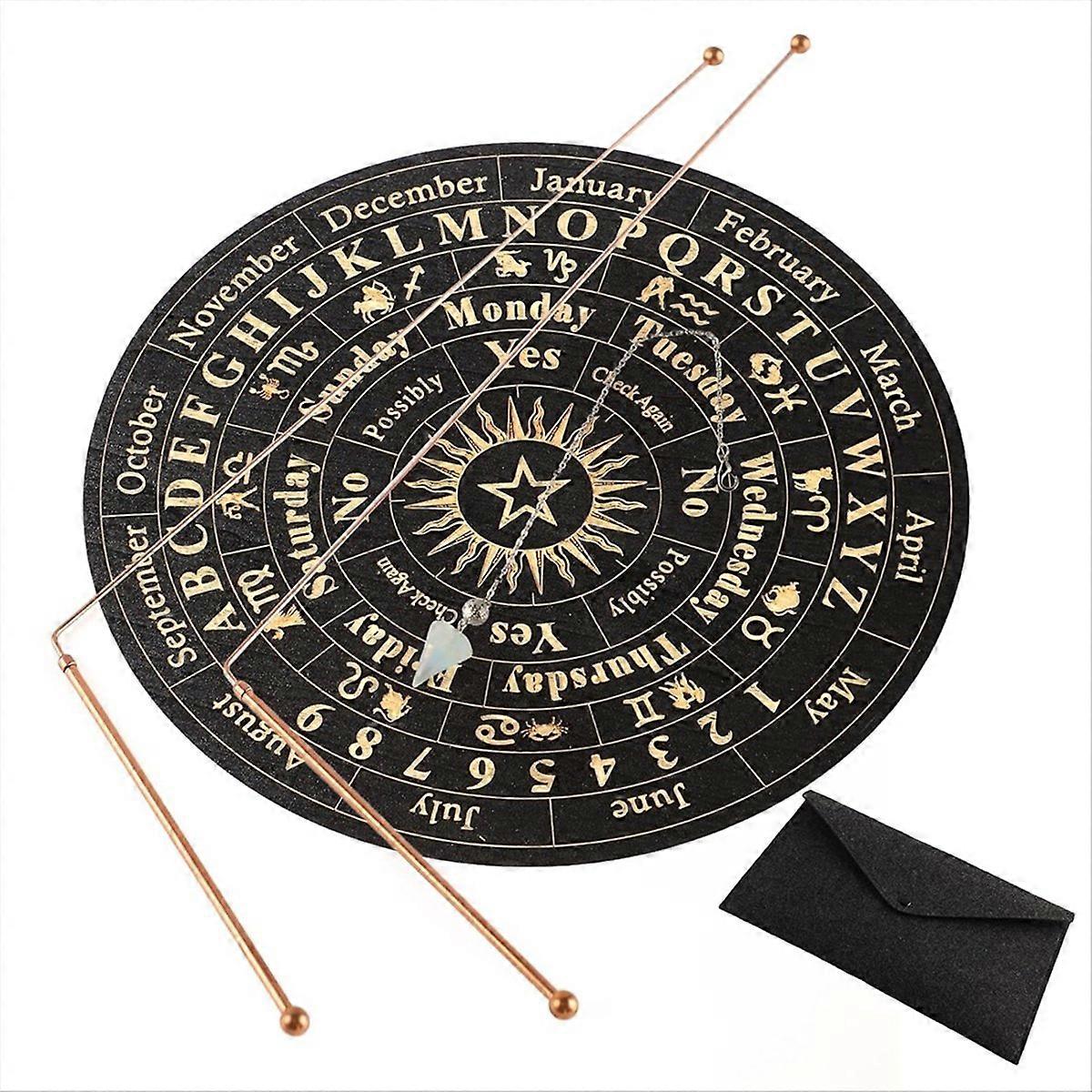 Copper Dowsing Rod-2PCS Divining Rods+Dowsing Pendulum+Divination Mat