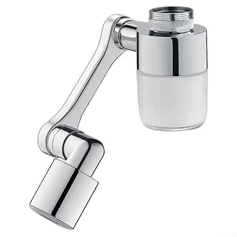 1080 Degree Rotating Faucet Filter With Splashproof Spout 2Mode Zinc Alloy Extender Silver For Bath And Kitchen Faucets