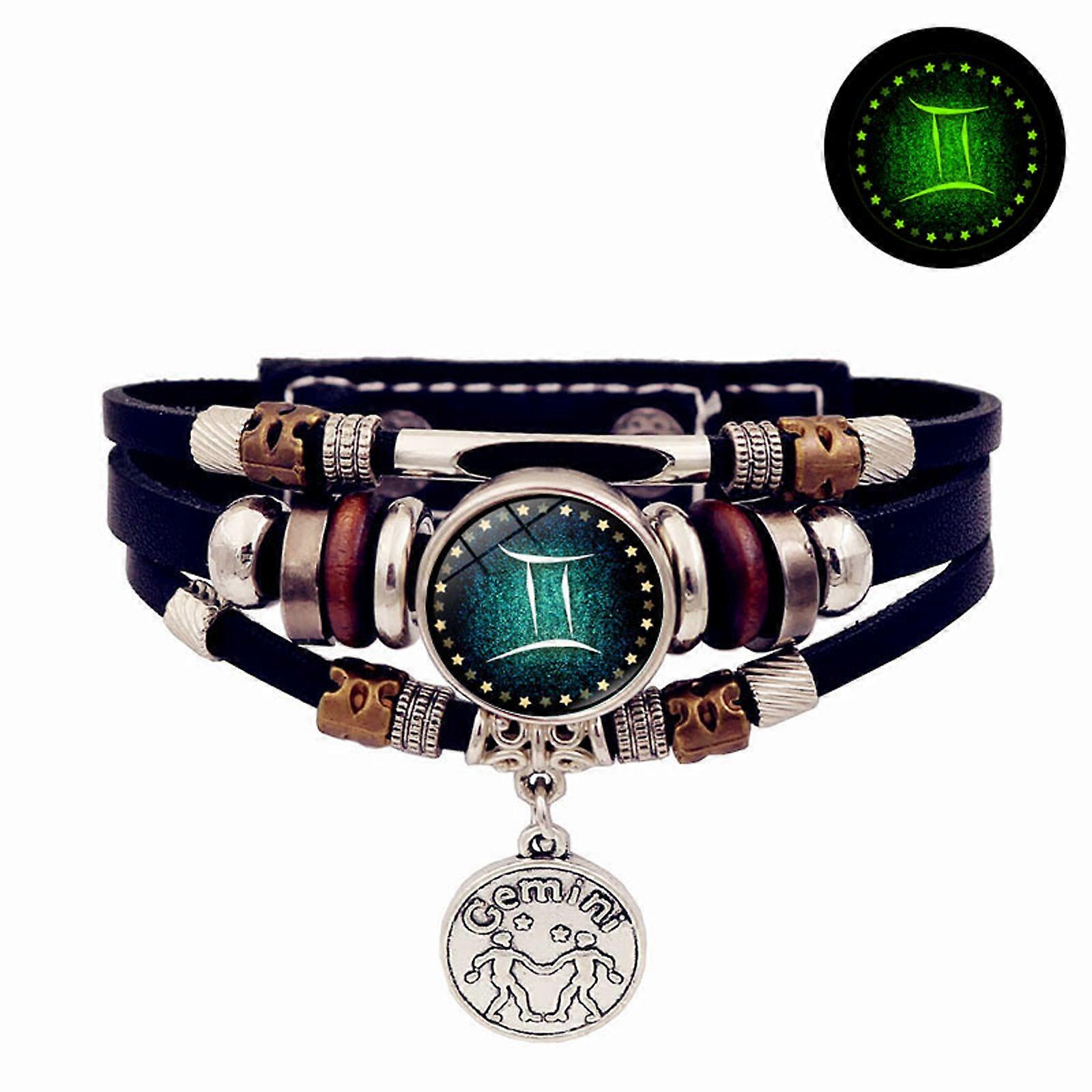 Glowing Bracelet Customizable Constellations Design Lightweight Faux Leather Cuff For Astronomy Enthusiasts Multicolor