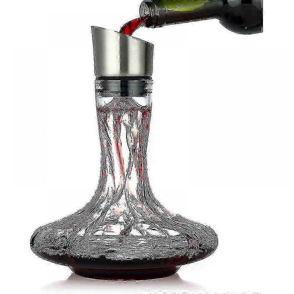 Wine aerator decanter with filter for premium crystal glassware