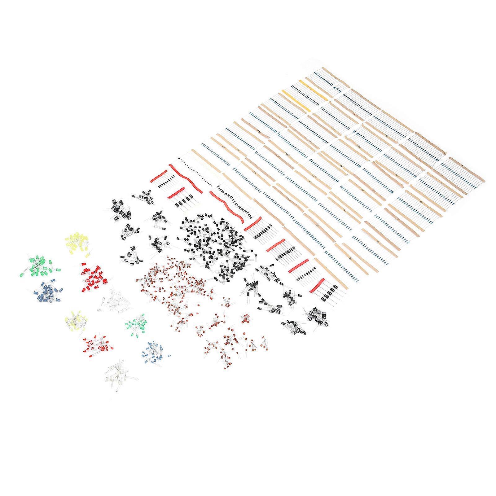 Electronic Component Kit LED Diodes 30 Values Resistors Ceramic Capacitor Industrial Supplies