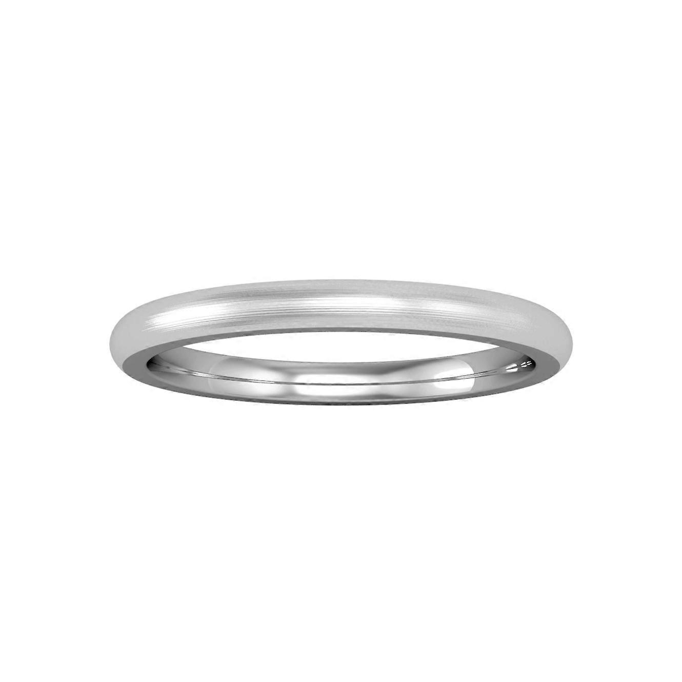 Κοσμήματα Λονδίνο πλατινένιο 950/1000 2mm γήπεδο Premium σατέν-βουρτσισμένο δαχτυλίδι γάμου