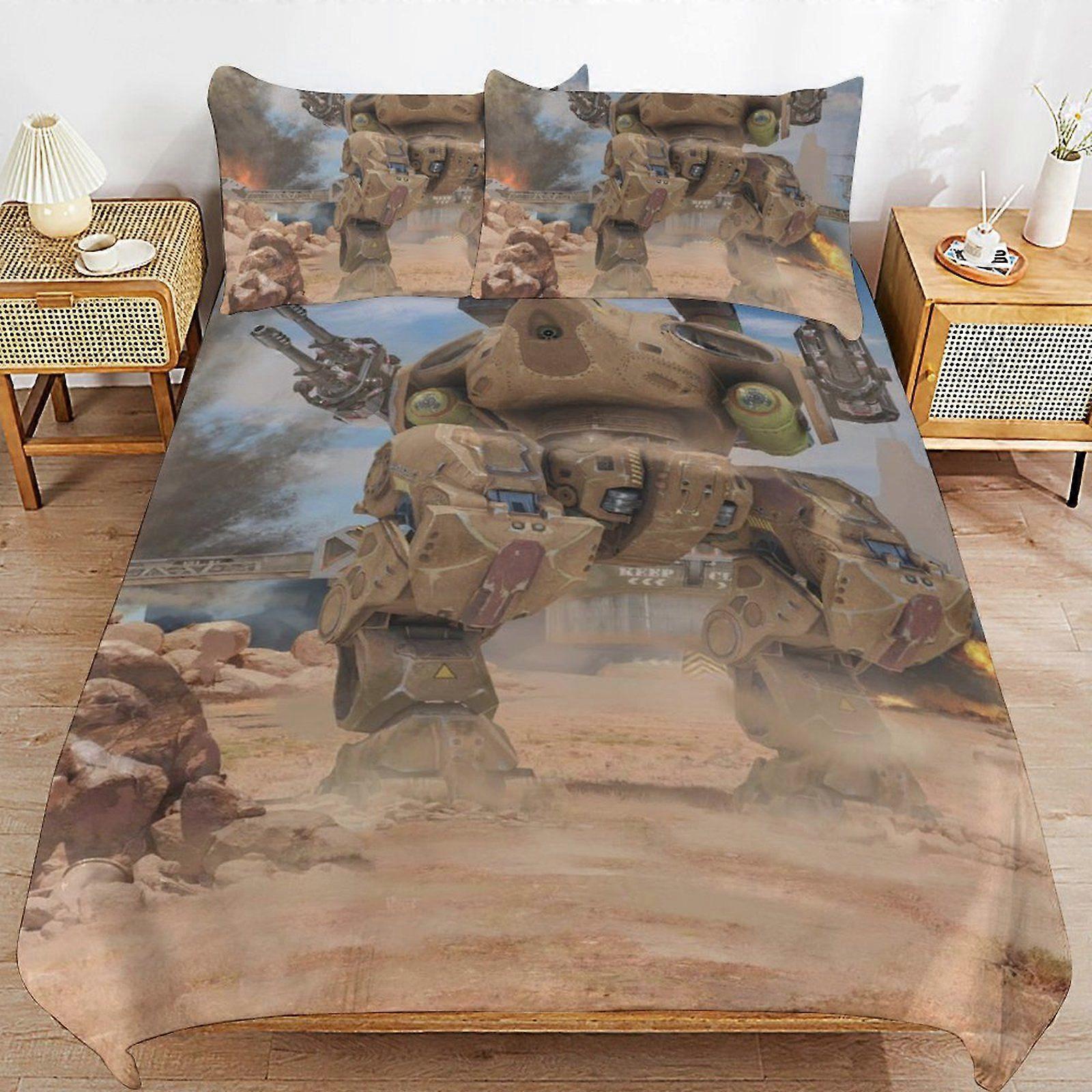 d237 War of the Robots Eco Friendly Fabric Gentle Weave Smooth Surface Zipper Comfort Duvet Cover Sets for Bedroom Design b237