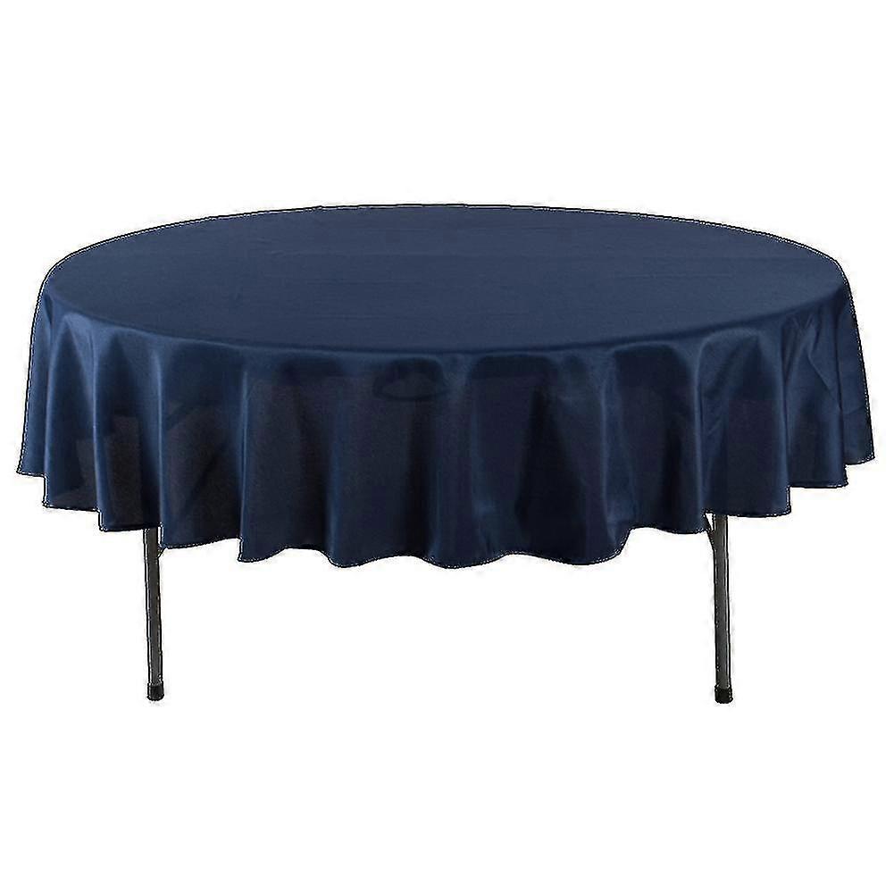 Kitchen Dining Room Restaurant Hemming Solid Color Round Tablecloth Party Decor