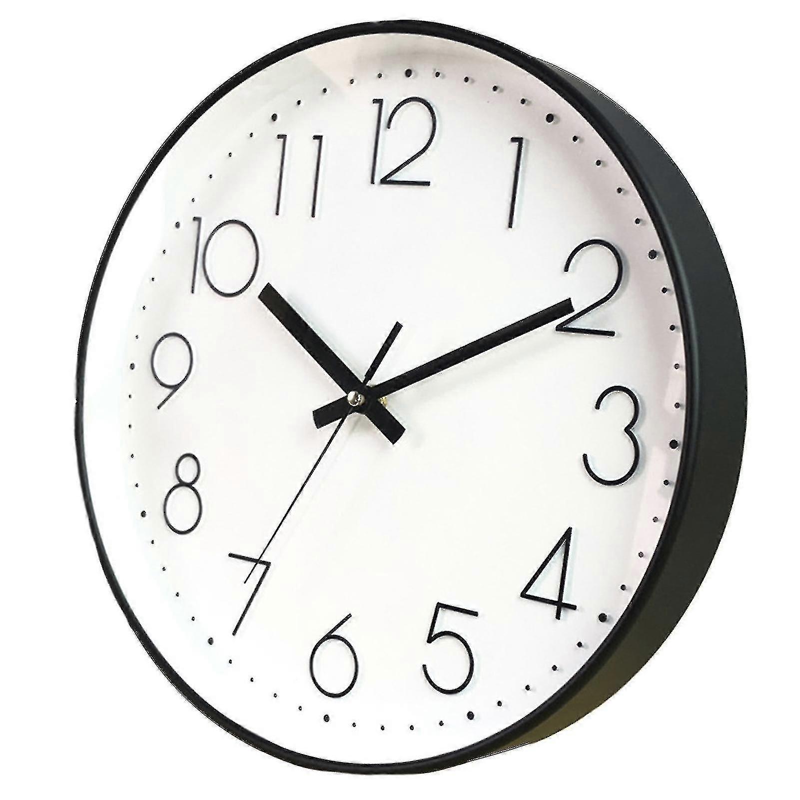 10 Inch Wall Clock Round Hanging Noiseless 3d Number Quartz Clock