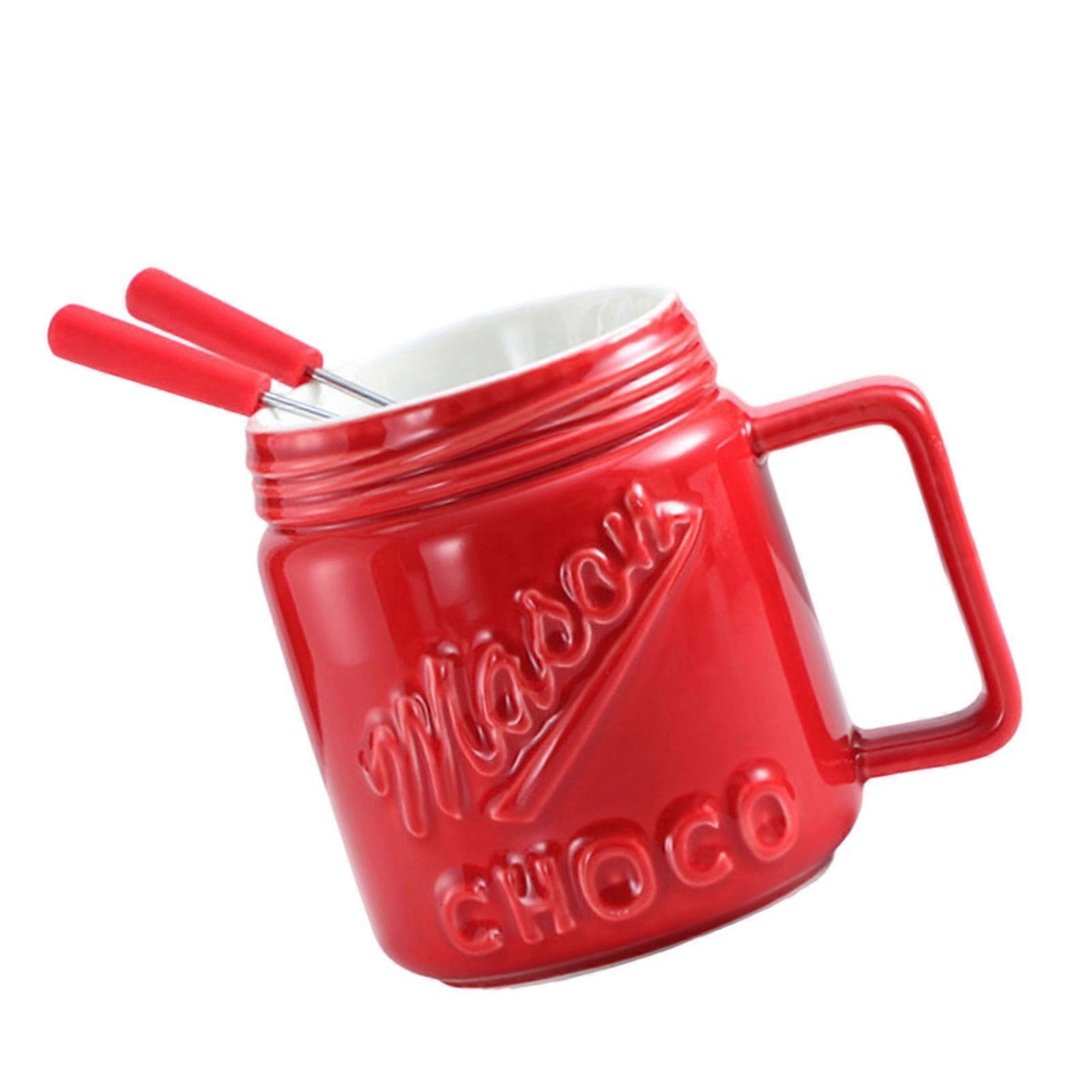 Elegant Ceramic Fondue Pot For Chocolate Melting Cheese Heating Mug with Handle Elegant Tableware Gift Multicolor