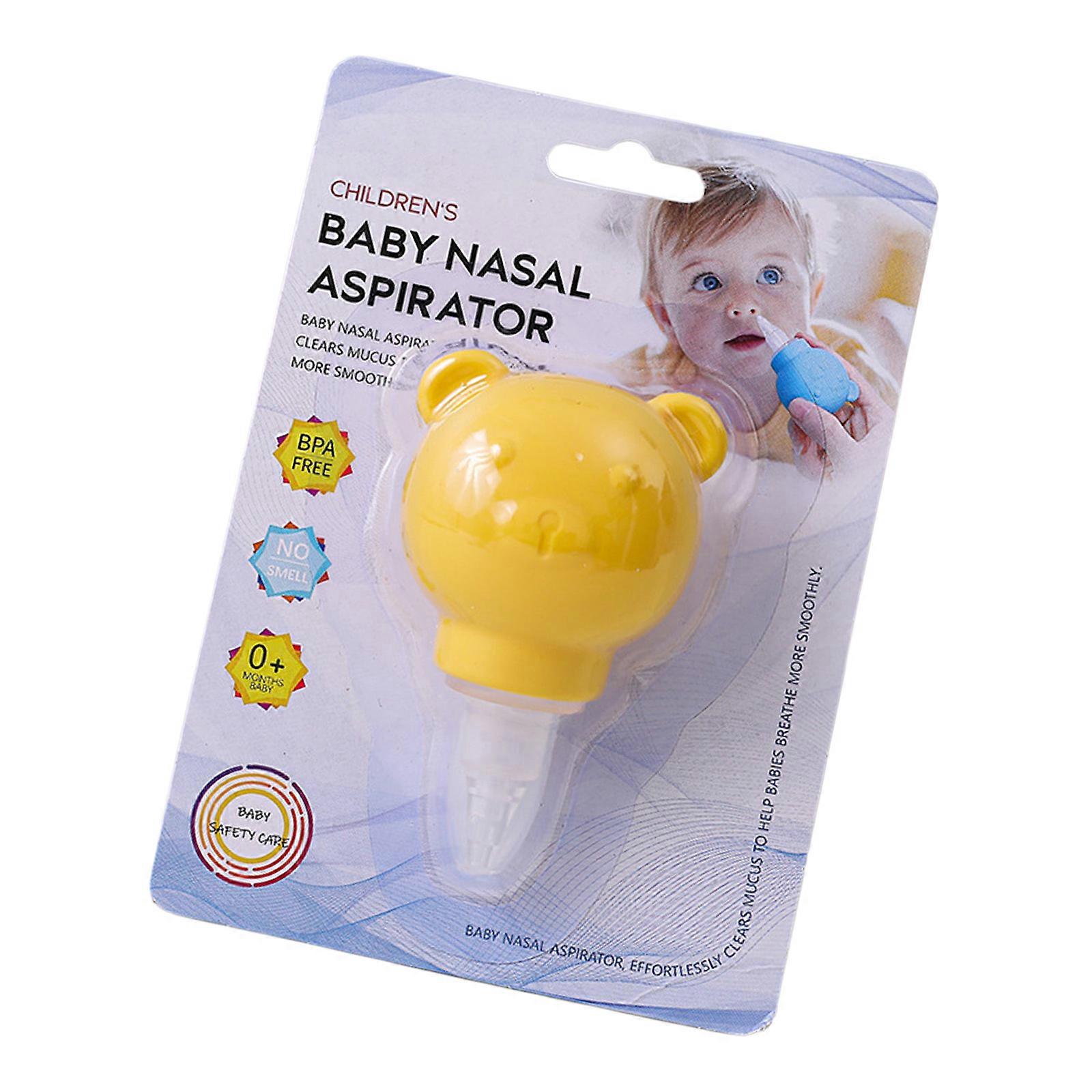 Handheld Baby Nasal Aspirator with Soft TPE Nozzle Quick Clean Structure Portable for Effective Infant Mucus Removal  Yellow