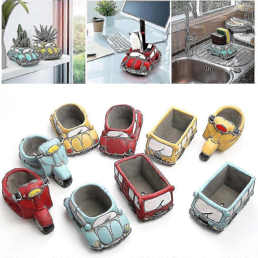 Mini Blumentopf Zement Auto Form Retro Pflanze Topf Gartentöpfe Retro Auto Blumentopf