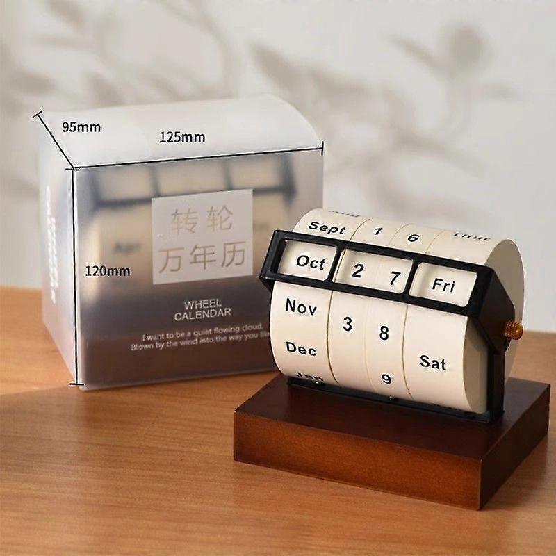 Rotating Perpetual Calendar 2025 Large Desktop Calendar with Countdown Function Modern Design for Study Motivation Office Gift