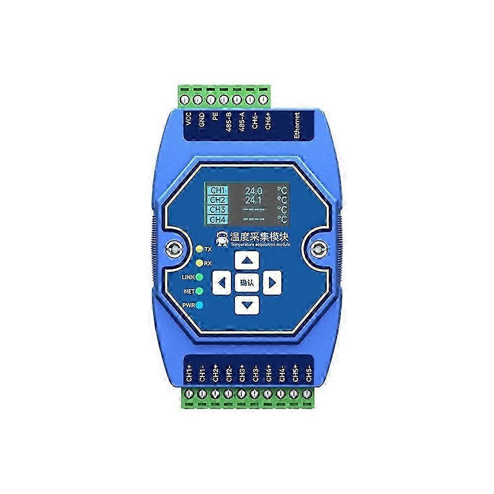 Module d’acquisition de température à 6 voies Entrée de thermocouple Modbus de type K Passerelle Ethernet RS485 Watchd