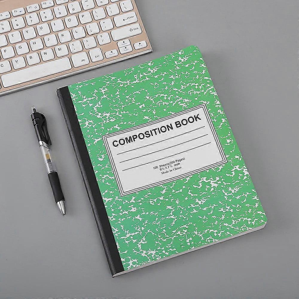 WinysinWide Grid Notebook Composition Notebook Wide Notebook Thick Stitching Notebook Mini Notebook Wide Notebook Paper Sewing Binding Cover.Green