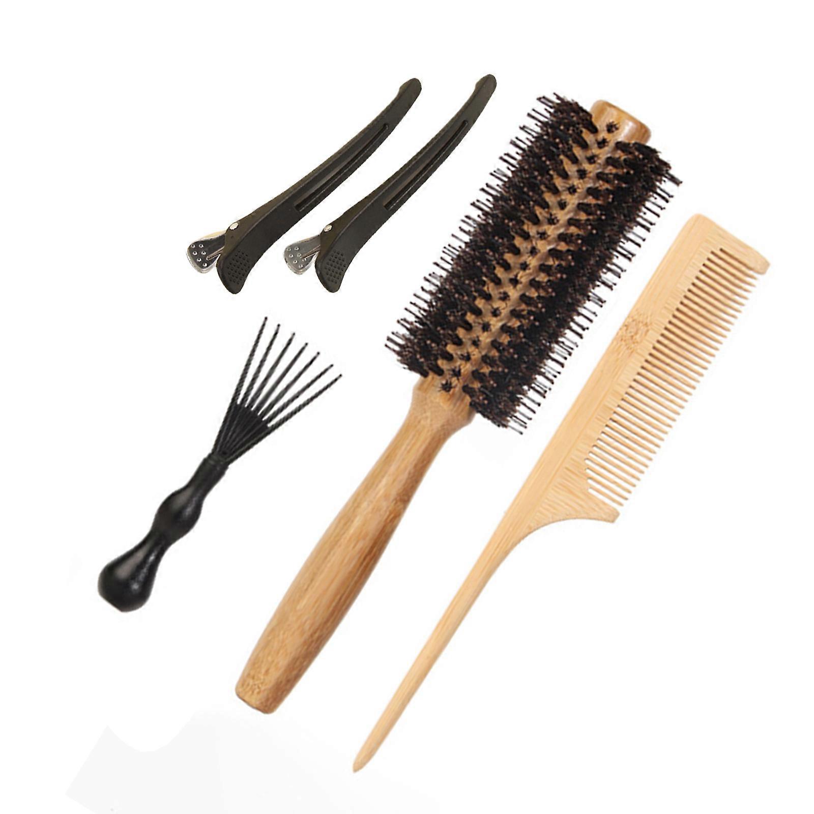 5 Pcs/Set Hair Brush Comb Set Practical Detangling Brush Set Define Styling Brush Hair Clips for Detangling and Shaping Multicolor