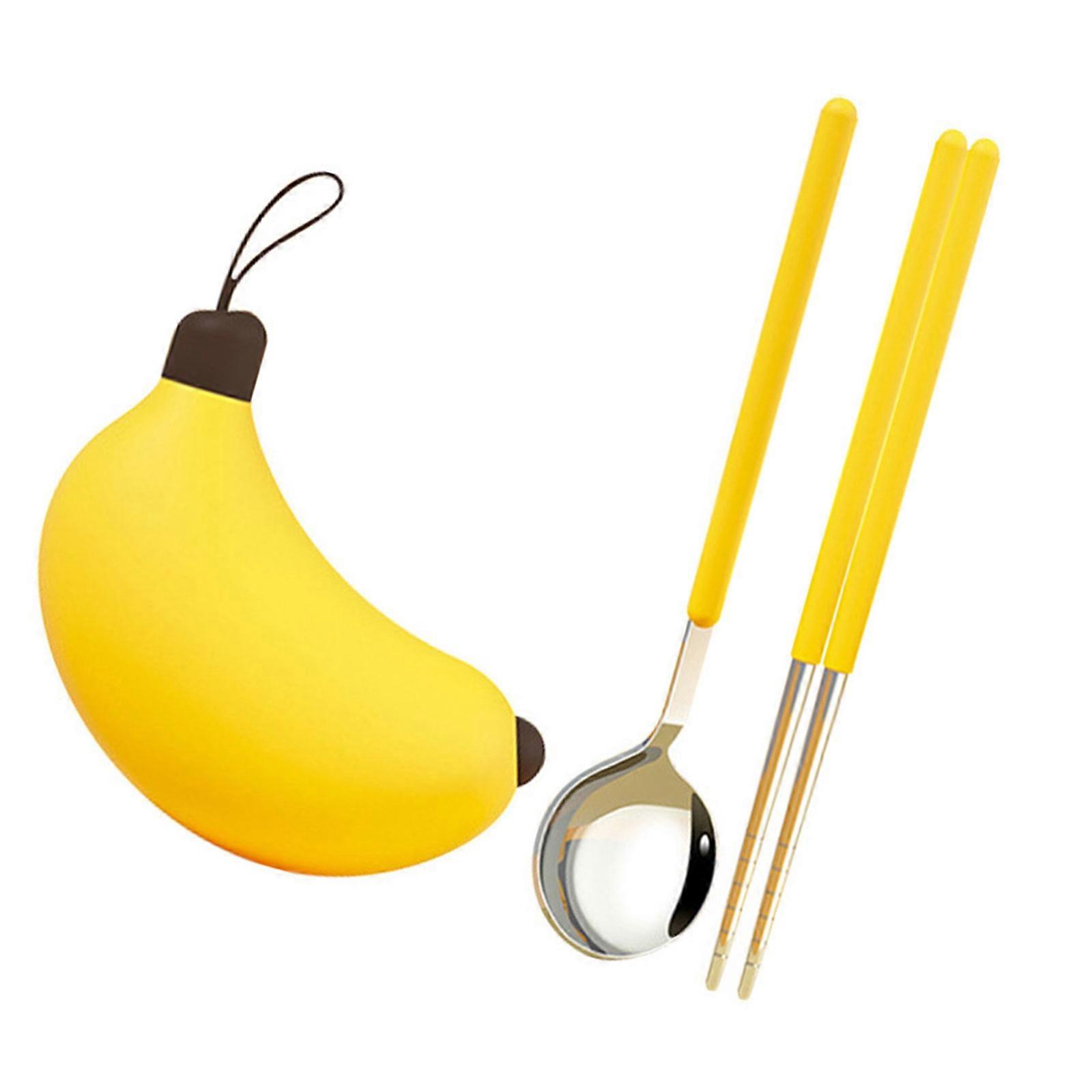 Stainless Steel Chopsticks Spoon Kitchen Utensils with ABS Handle Space Saving Design for Compact Storage Multicolor