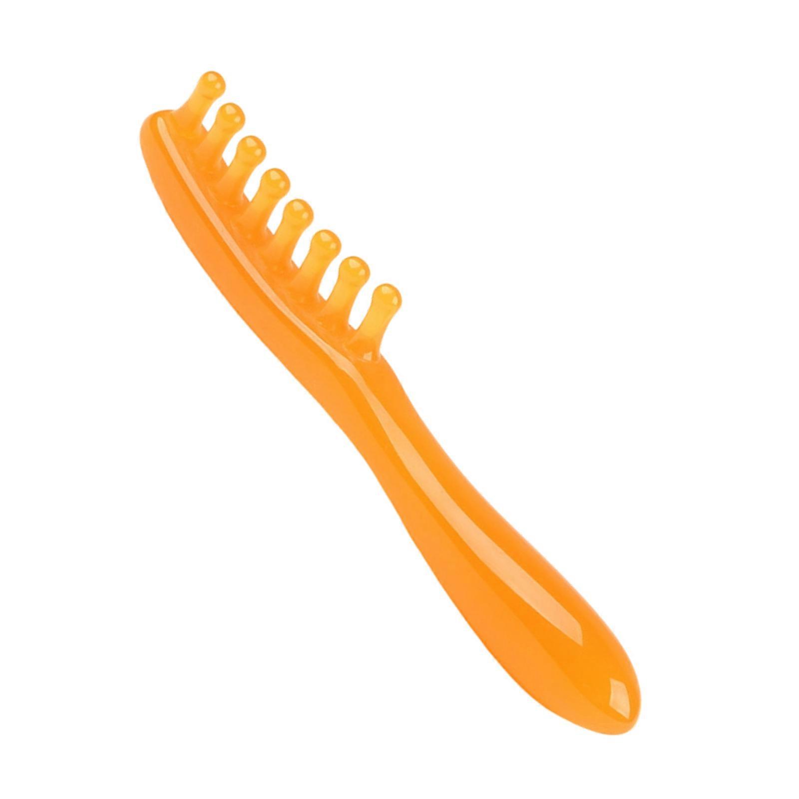 Ergonomic Scalp Massage Tool For Home Office Use Natural Resin Construction Non Slip Head Scraper Tool Head Brush  Yellow