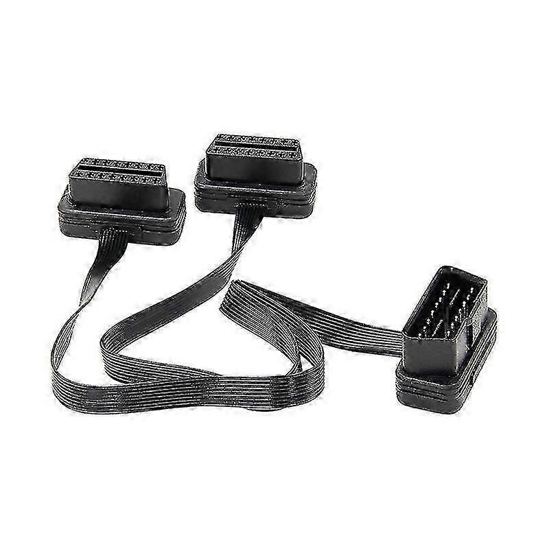 Extensão Dual Connector Y Splitter Obd Obd2 16pin Macho Para Fêmea Conexão Flat+thin Para