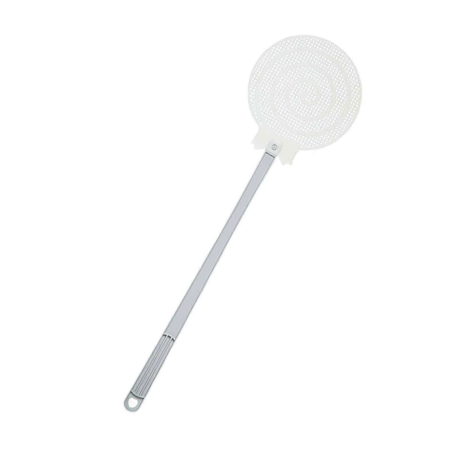 Fly Swatter with Long NonSlip Handle, Durable Plastic Insect Killer for Indoor Use, White 1pc