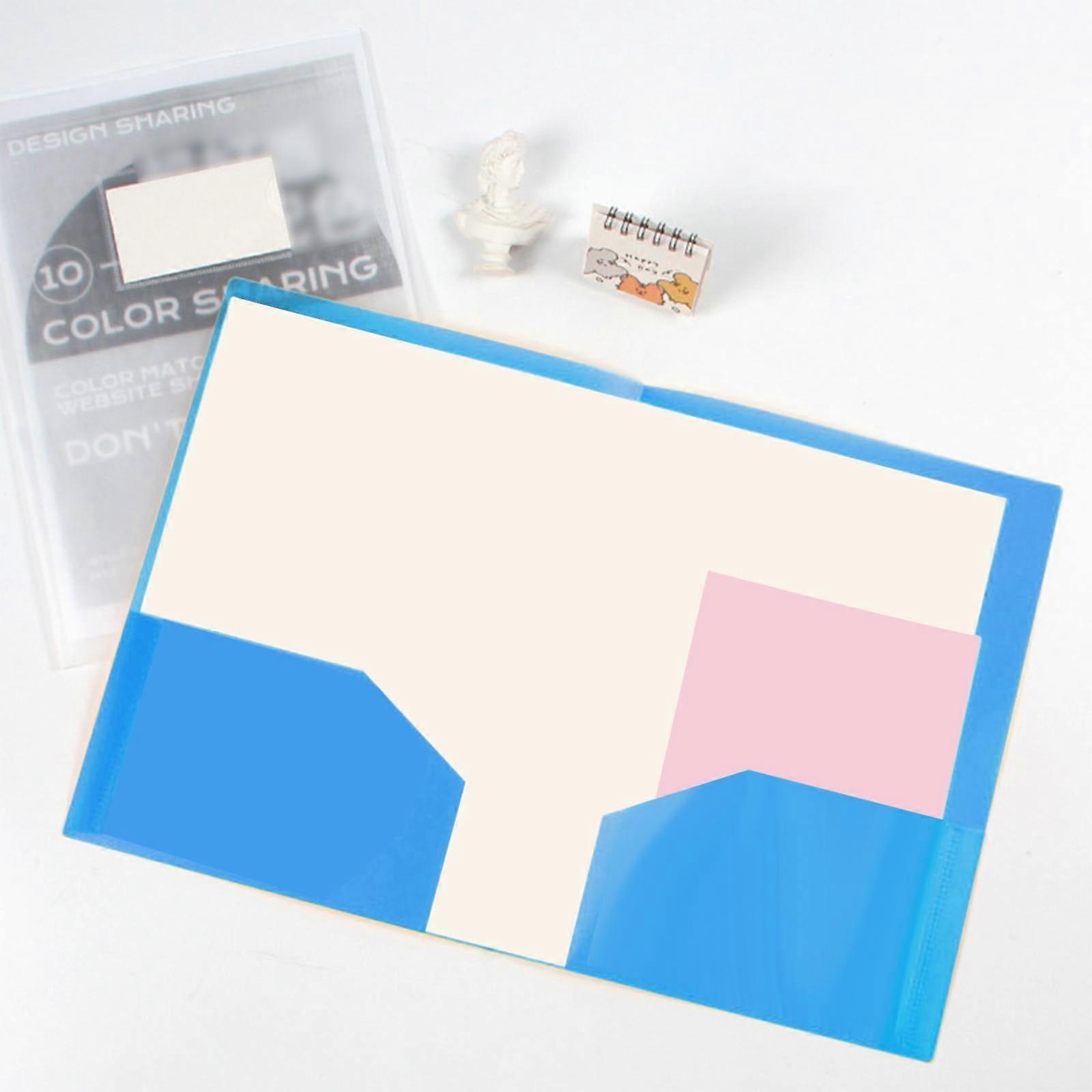 WinysinPack Plastic Pocket Folder Heavy Duty Folders With Pockets Fit A4 Letter Size Paper For School