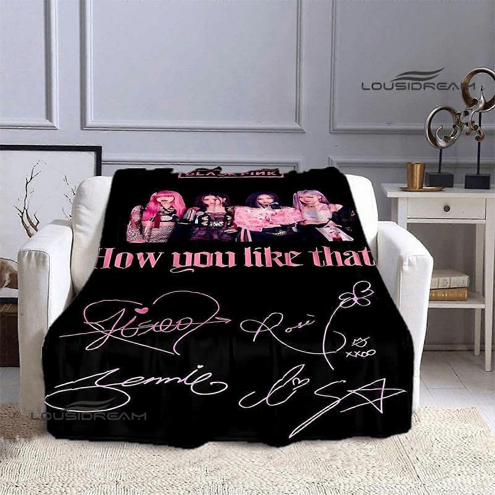 Blackpink Ldol Group 3D Digital Printed Flannel Air Conditioning Nap blanket Multi-Functional Sofa Blanket