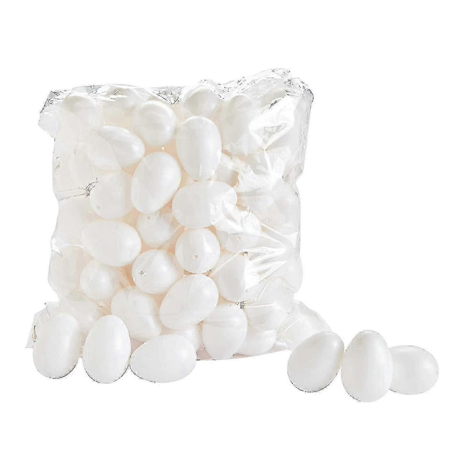 50 Decorative Eggs 6 Cm Plastic Eggs Decorating Home Decoration White