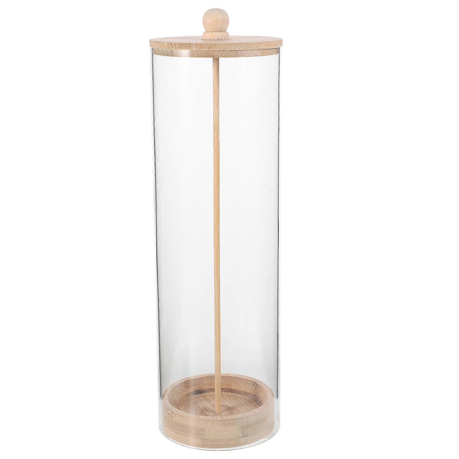 Wooden Straw Dispenser with Clear Container for Multi-Functional Storage