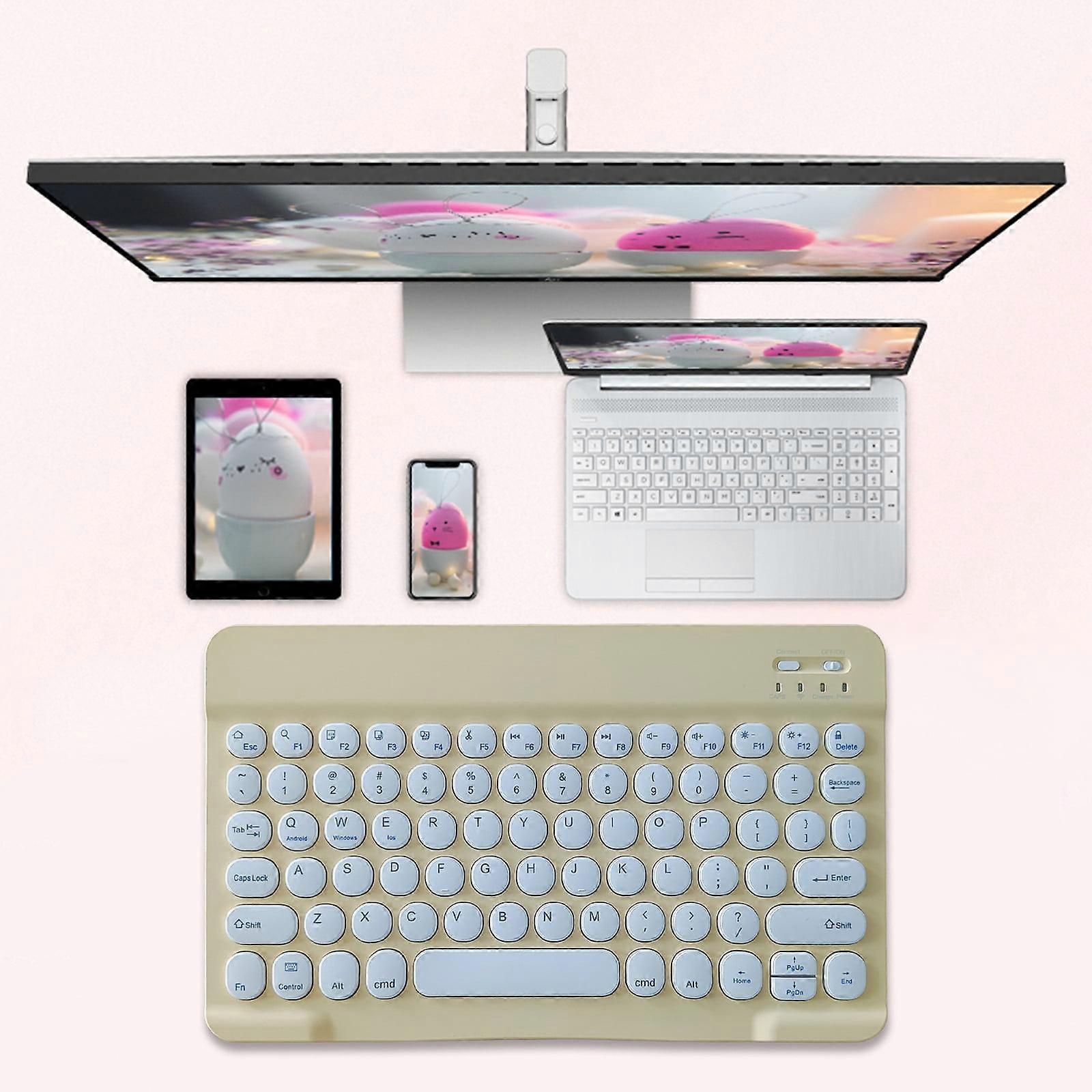 Kayannuo Clearance Bluetooth Keyboard Color Backplane Keyboard Round Cap Keyboard Portable Mini BT Wireless Keyboard For Android Windows PC Tablet