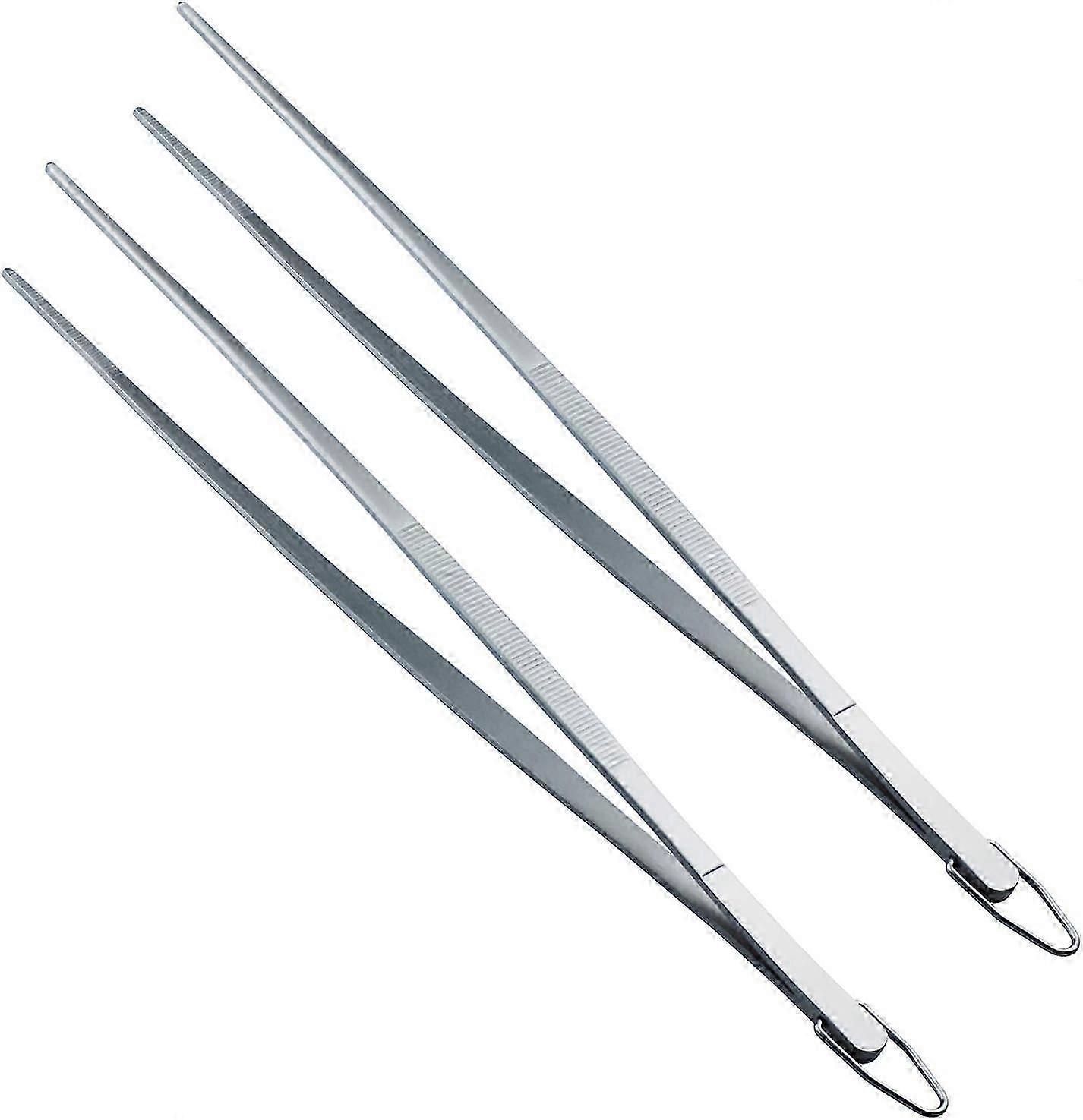 Extra lange Pinzette Zange 30 cm Edelstahl Pinzette mit Haken, 2er Set