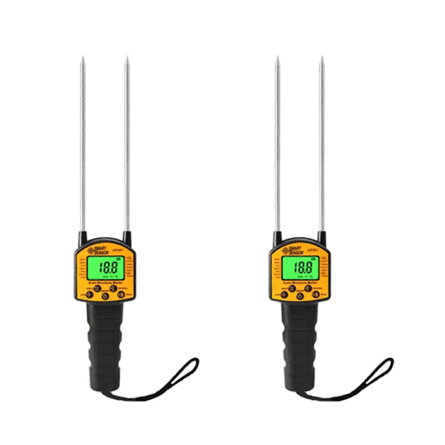 2X SMART SENSOR AR991 Grain Moisture Meter Digital Analyzer Corn/Wheat Rice Bean Moisture Tester Backlight LCD Display