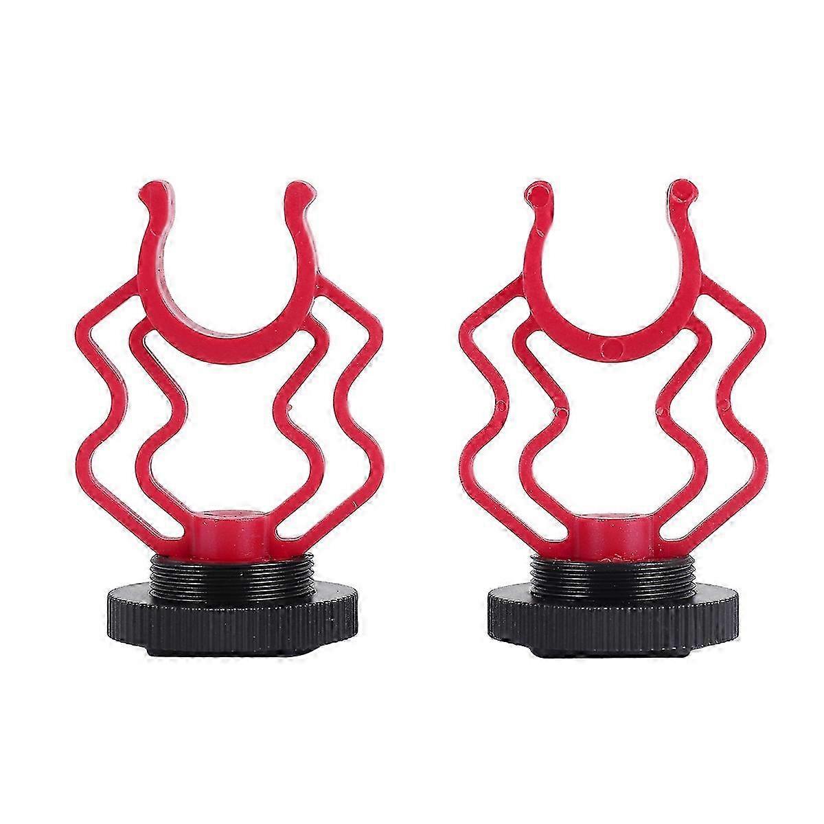 2PCS Universal Wavy Plastic Shock Mount Adapter, Replacement Microphone Bracket Holder