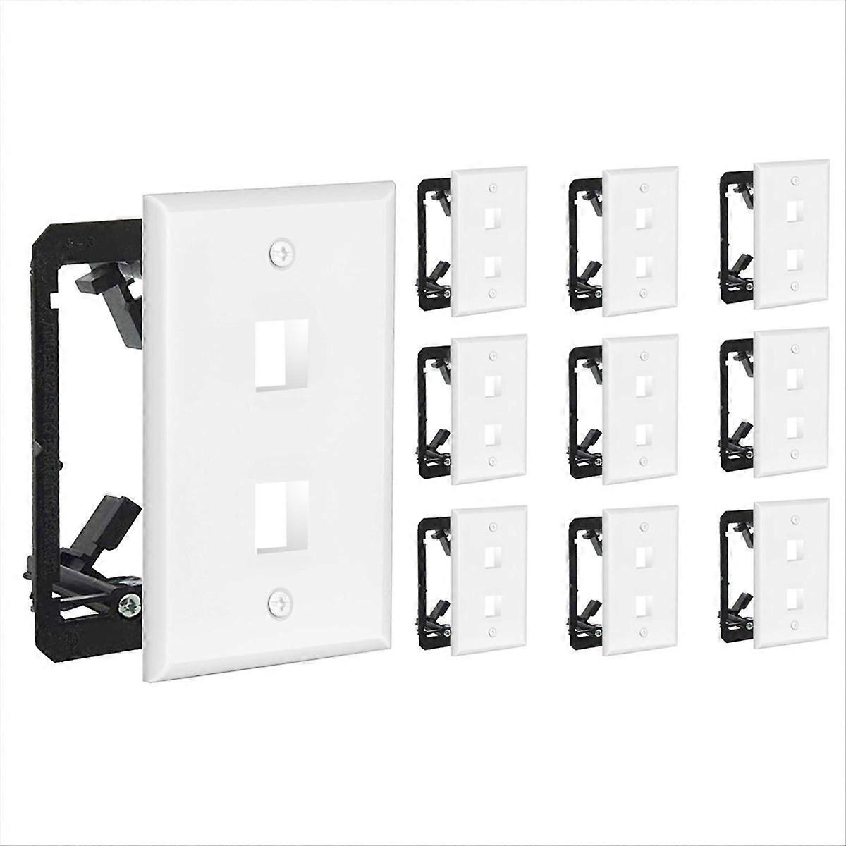2 Port Wall Plate, Includes Low Voltage Mounting Brackets
