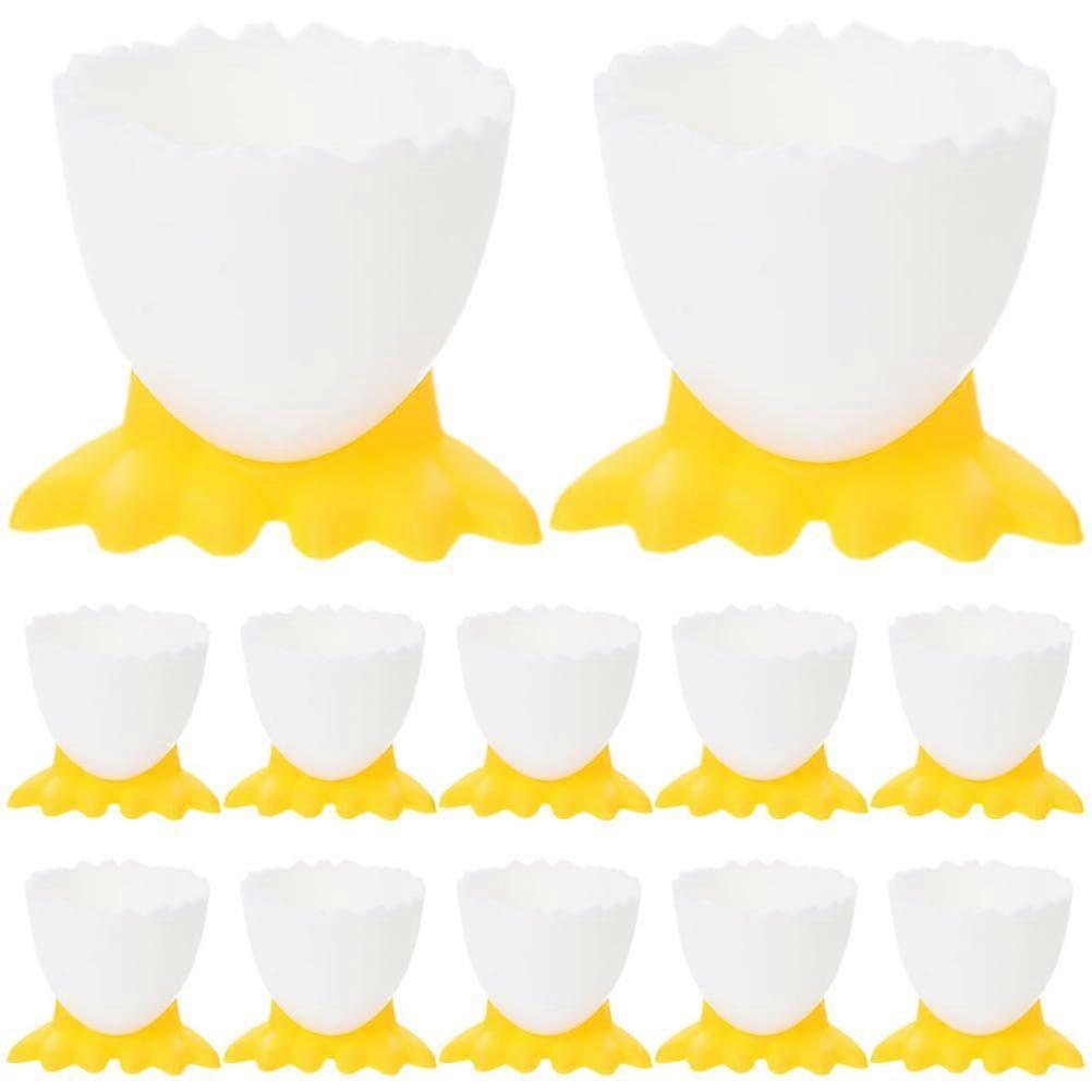 12Pcs Plastic Feet Shaped Egg Cups Boiled Egg Holder for Kids Breakfast Table Dining Decor